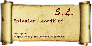 Spiegler Leonárd névjegykártya
