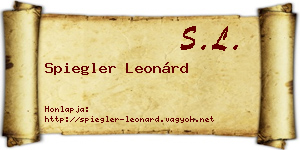 Spiegler Leonárd névjegykártya