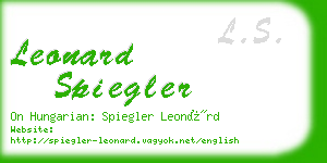 leonard spiegler business card